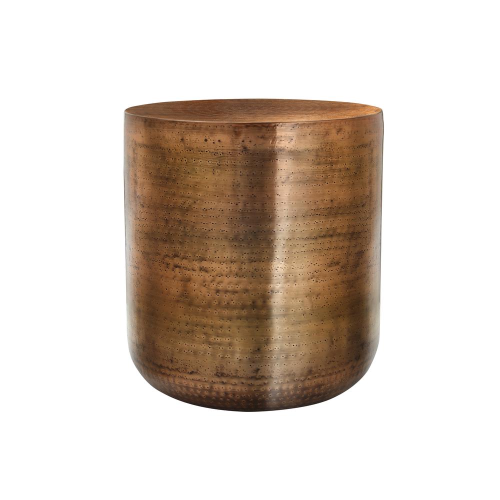 Accent Table, Drum, Side, End, Nightstand, Lamp, Living Room, Bedroom, Copper