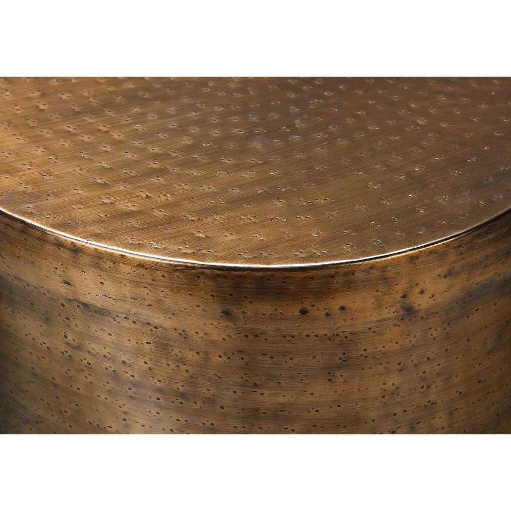 Accent Table, Drum, Side, End, Nightstand, Lamp, Living Room, Bedroom, Copper