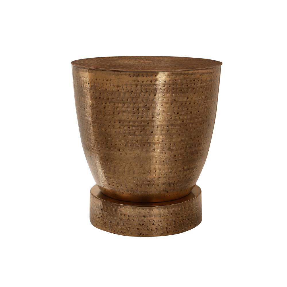 Accent Table, Drum, Side, End, Nightstand, Lamp, Living Room, Bedroom, Copper