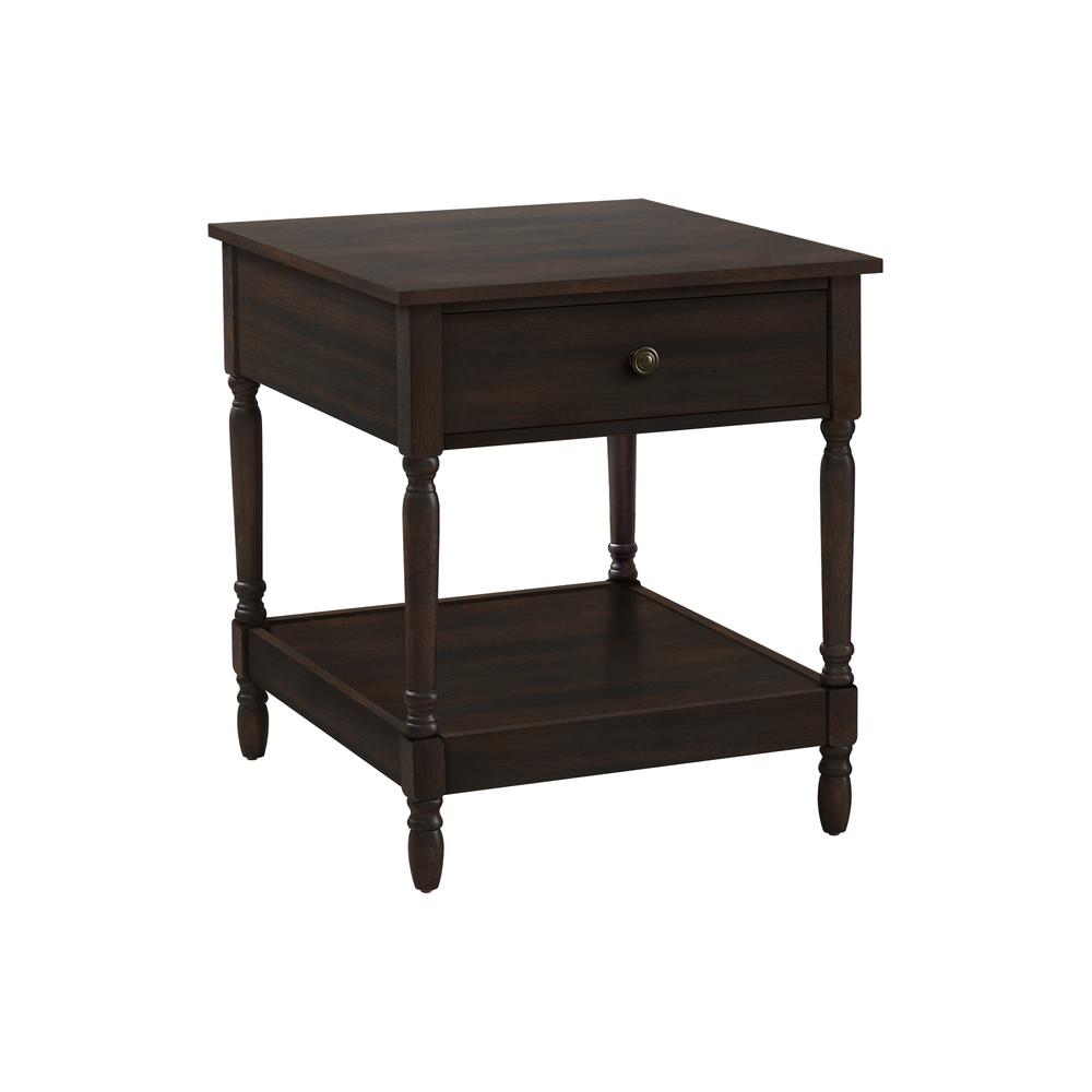 Accent Table, 2 Tier, End, Side Table, Square, Nightstand, Bedroom