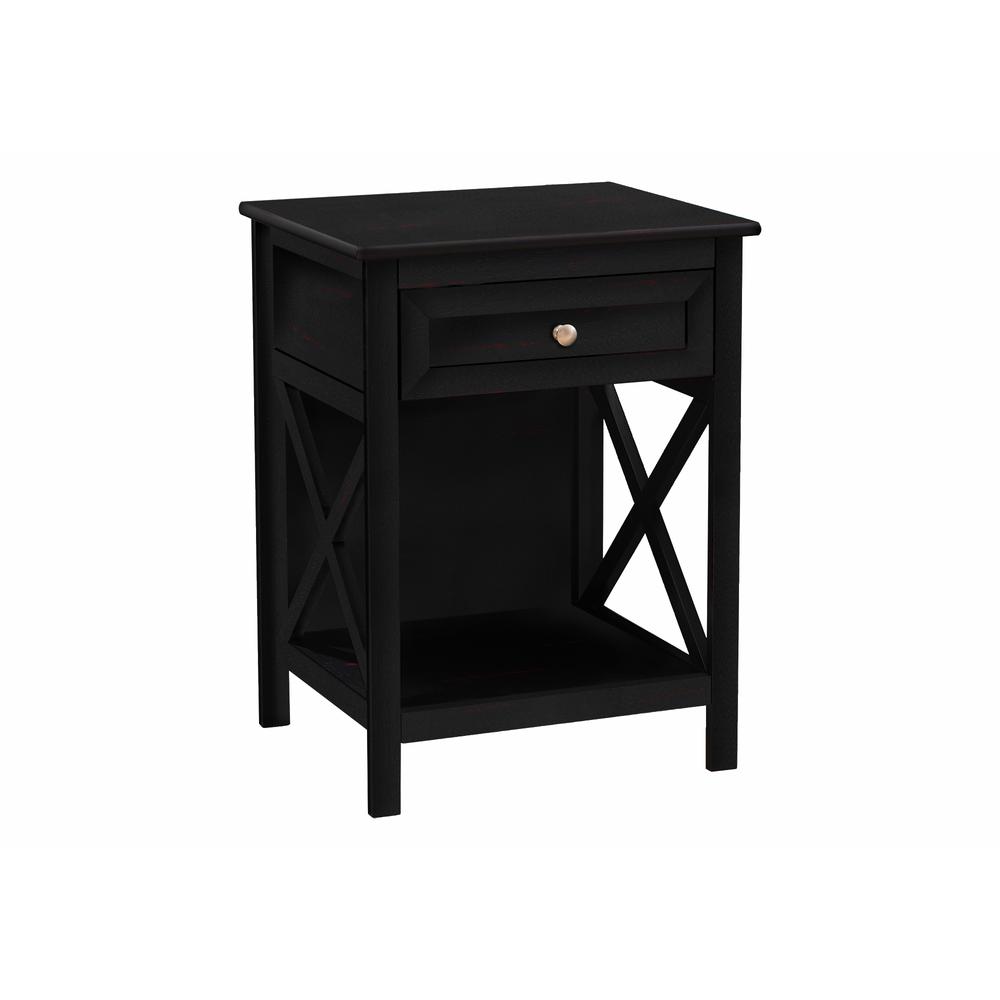 Accent Table, End, Side Table, 2 Tier, Bedroom, Nightstand, Lamp, Storage Drawer