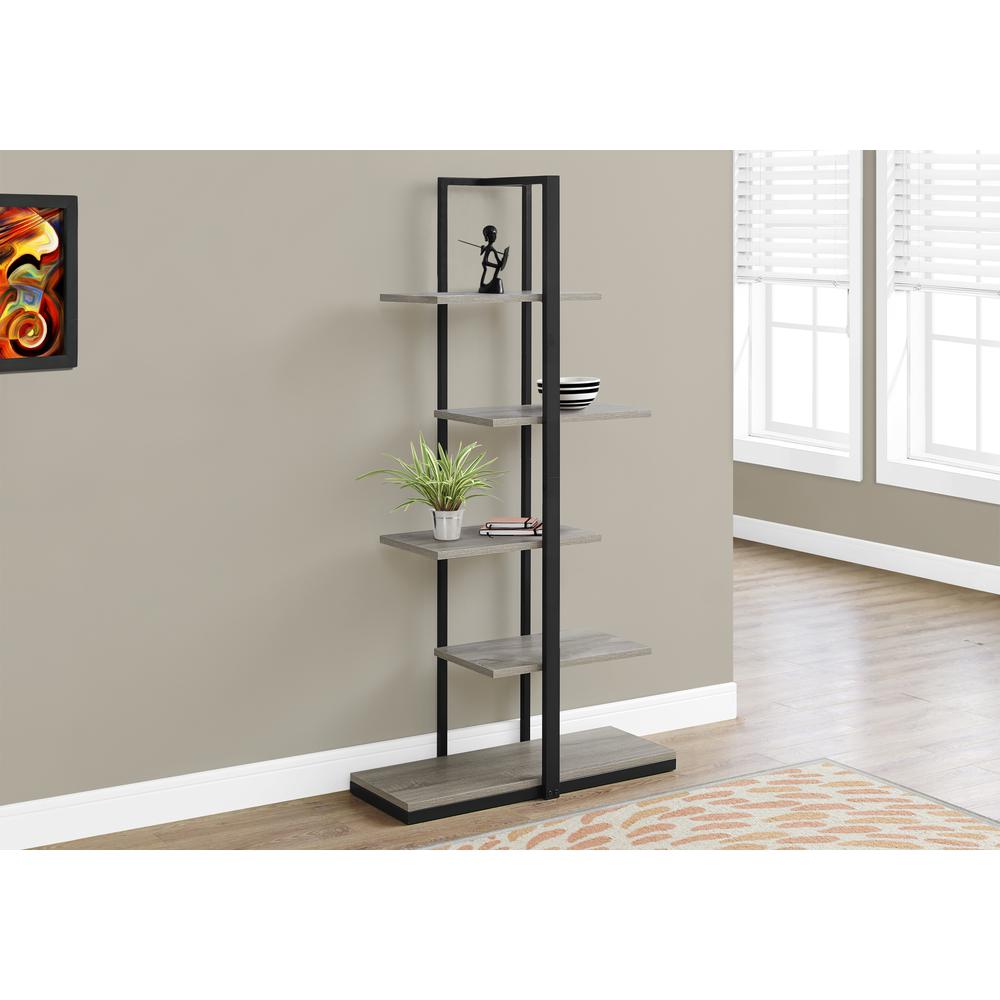 Bookshelf, Bookcase, Etagere, 5 Tier, 60H, Office, Bedroom, Brown Laminate