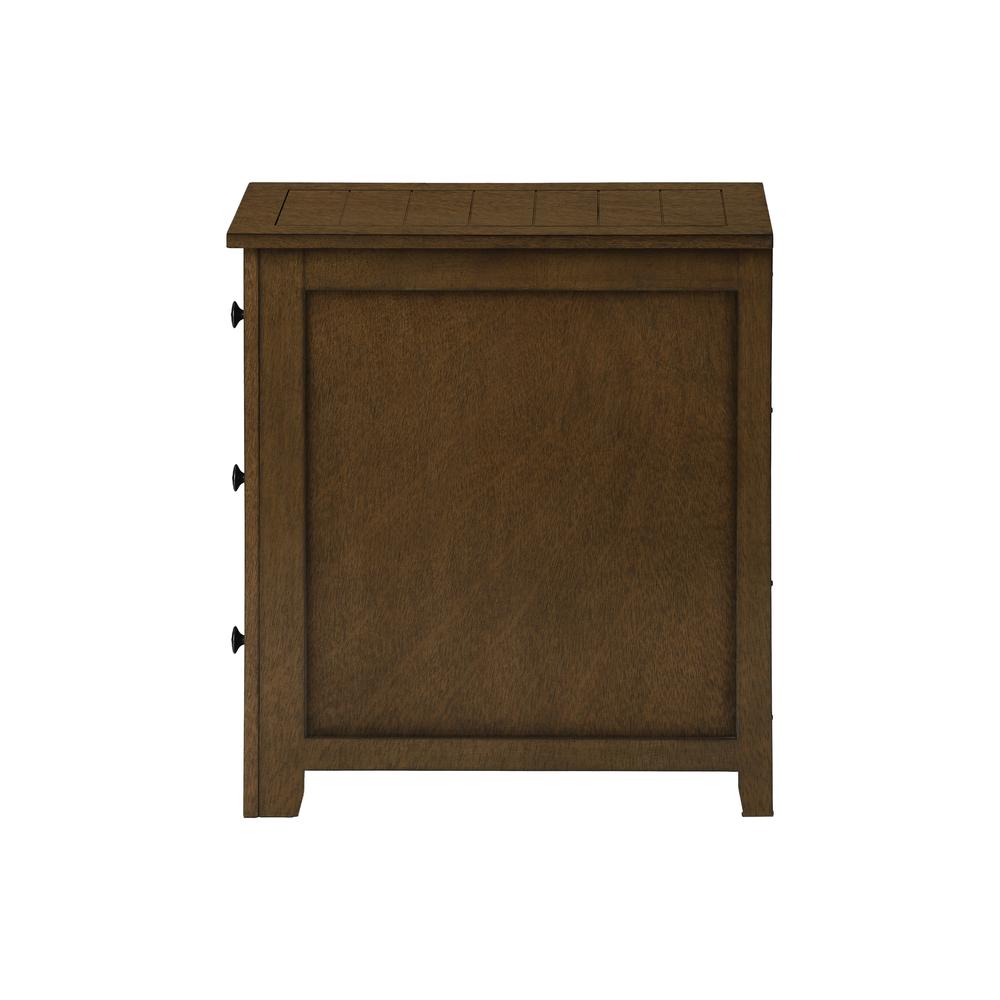 Accent Table, Narrow, Storage Drawer, Lamp, Brown Veneer, Transitional