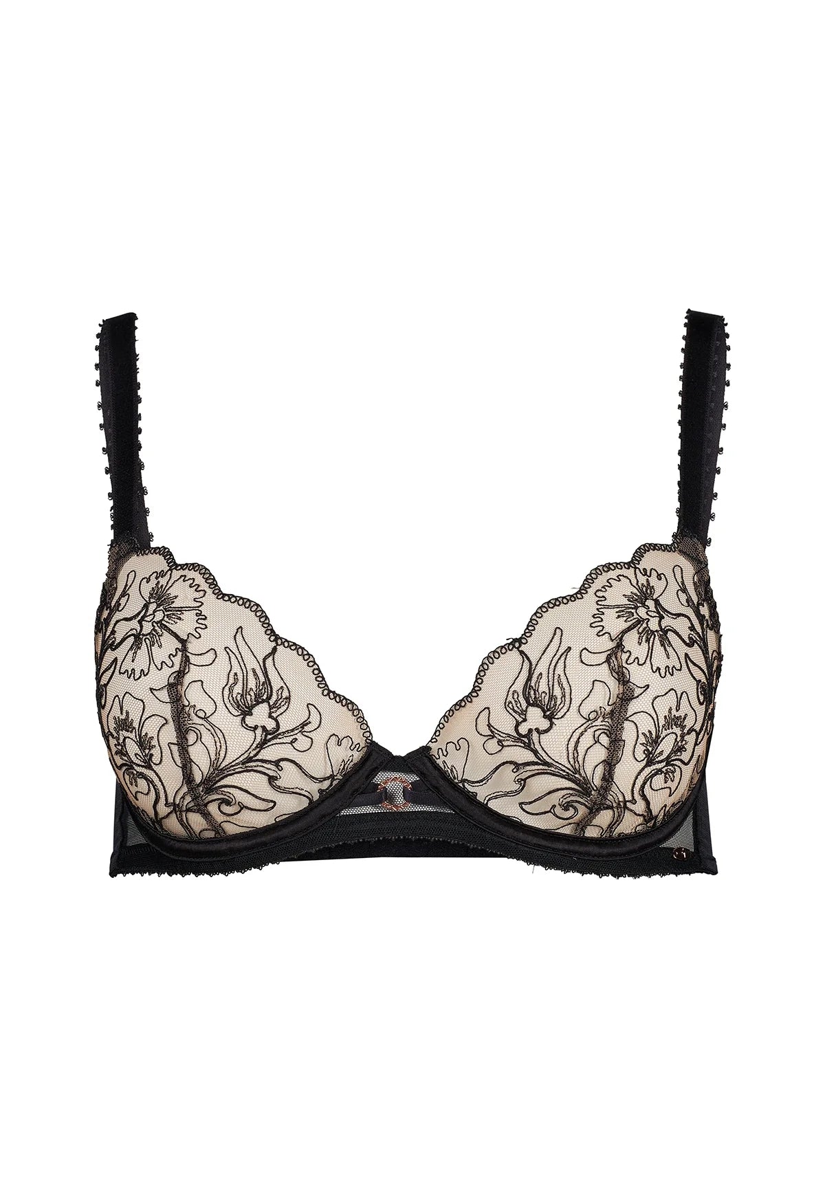 Sheer Demi Bra with Floral Detail