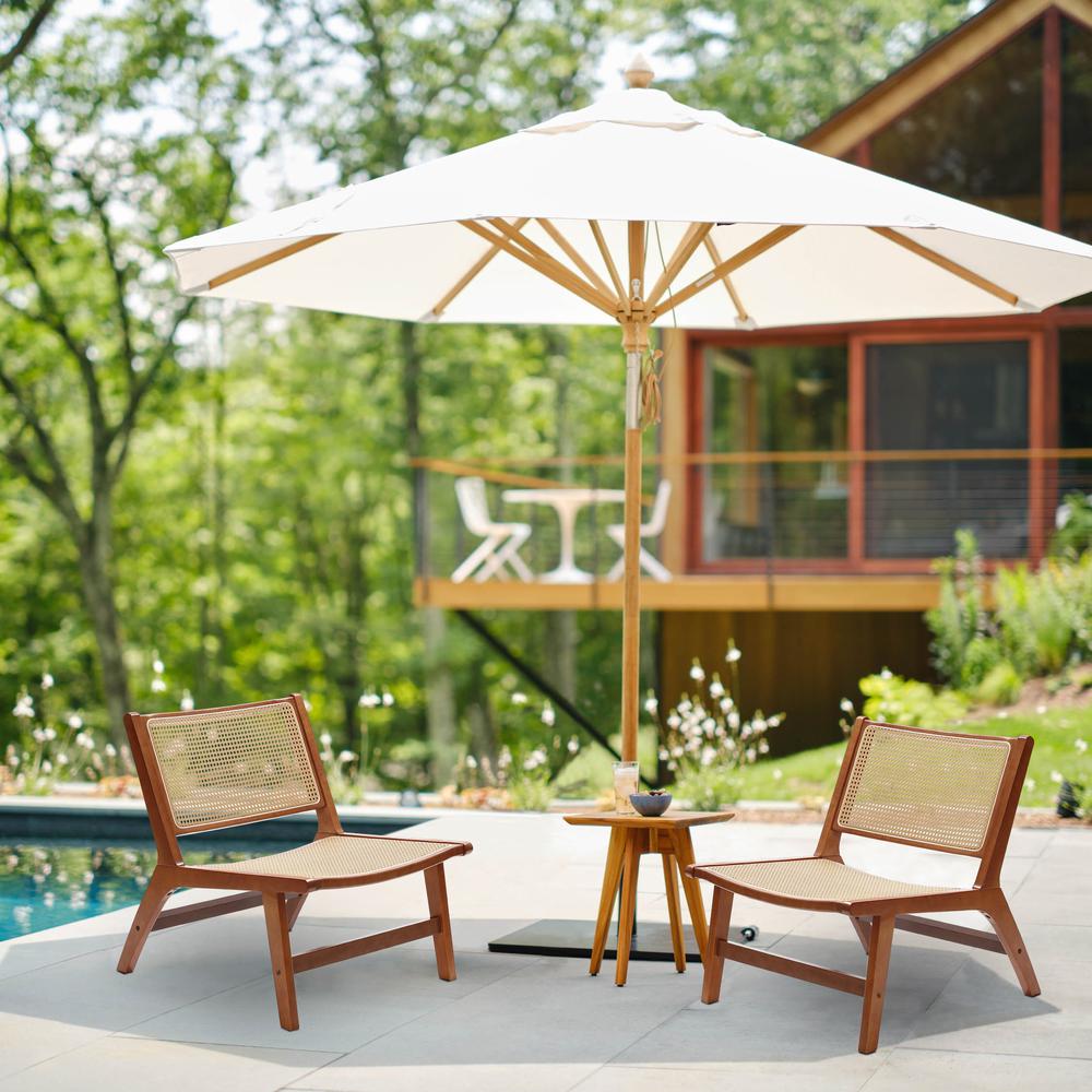 Brown Wood with PE Rattan Outdoor Patio Chair