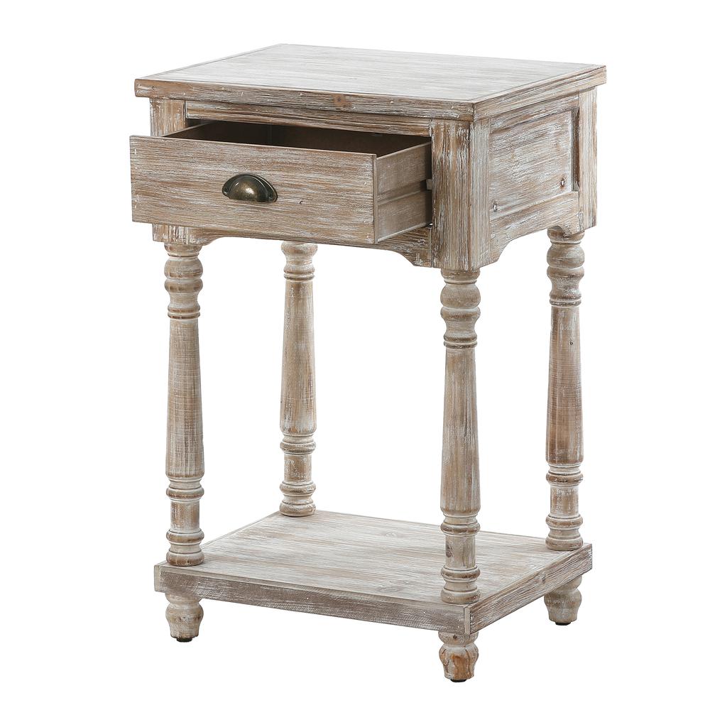 Weathered Wood Finish Side Accent Table