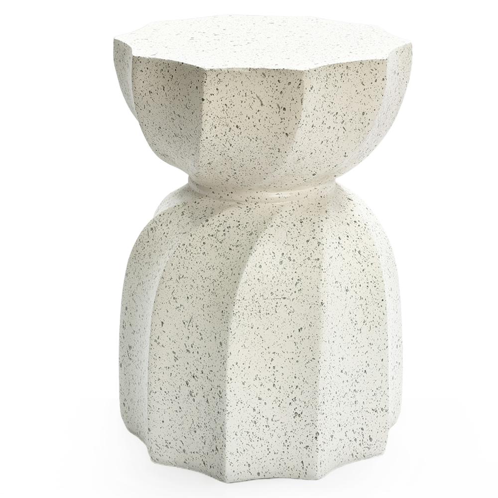 Off White with Gray Cement Indoor Outdoor Side and End Table