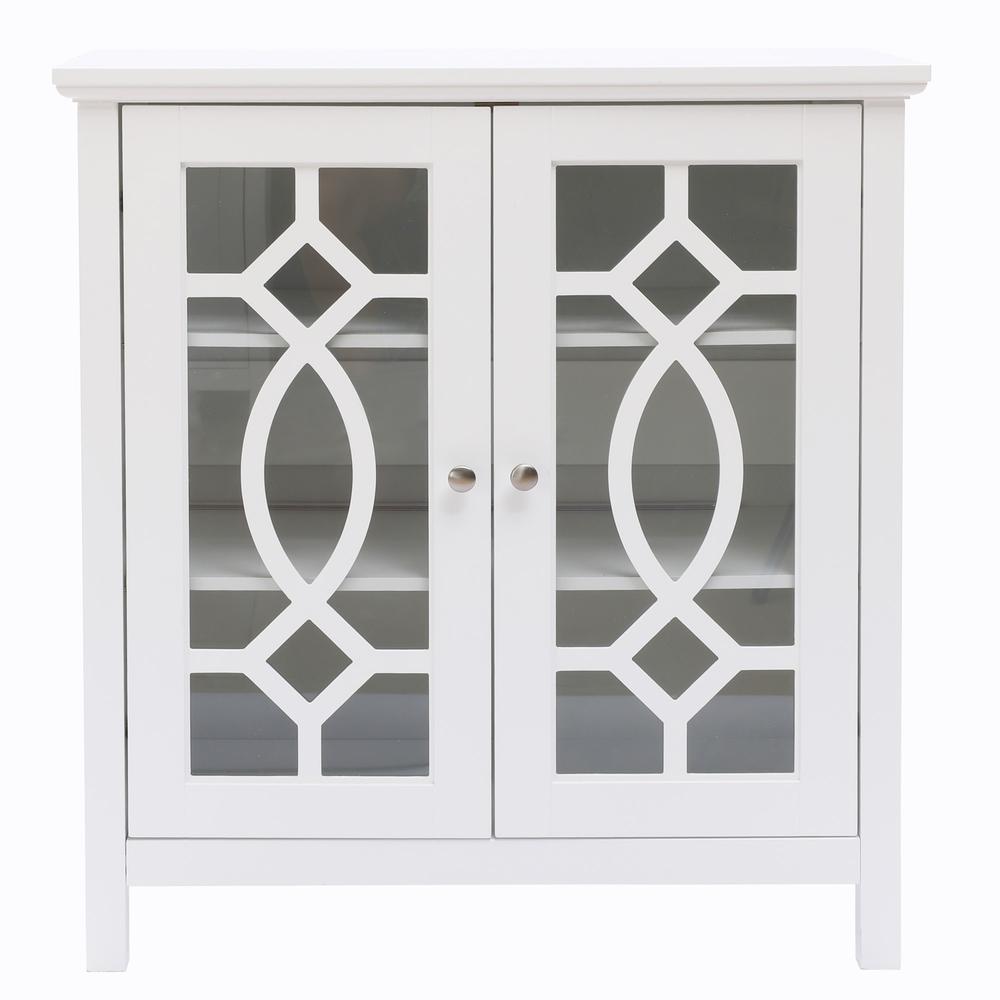 White Pine Wood, 2-Door Accent Storage Cabinet