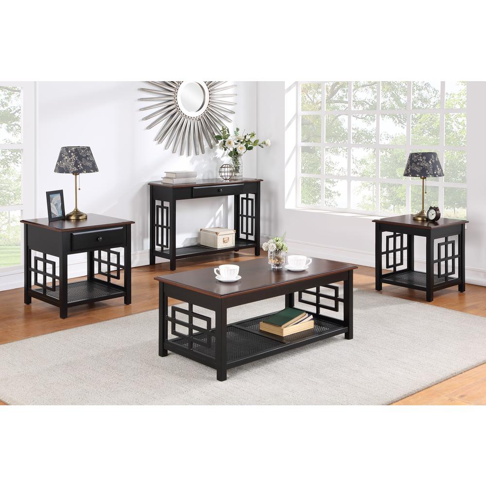 Oxford Coffee Table, Black Frame / Cherry Top