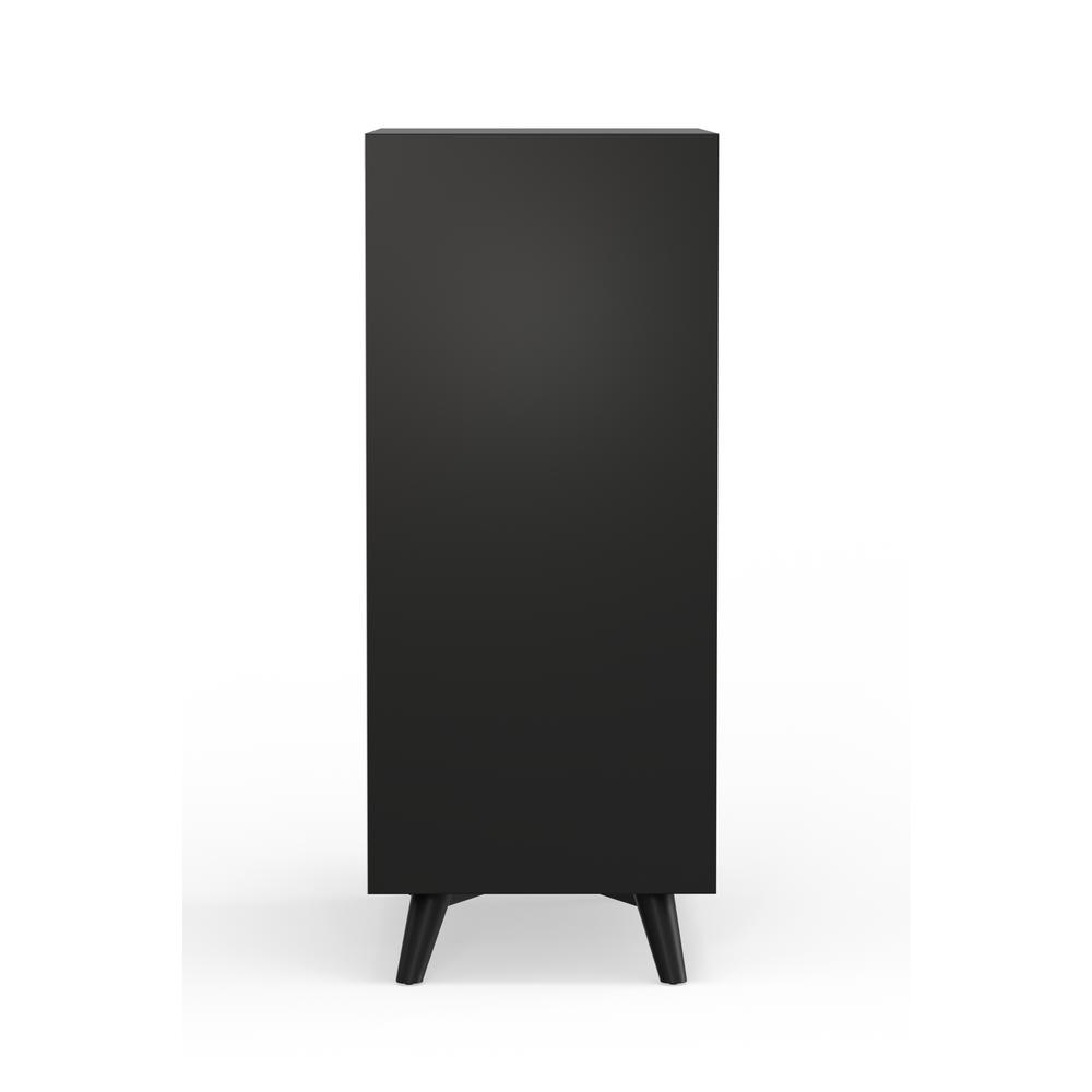 Flynn Large Bar Cabinet w/Drop Down Tray, Black