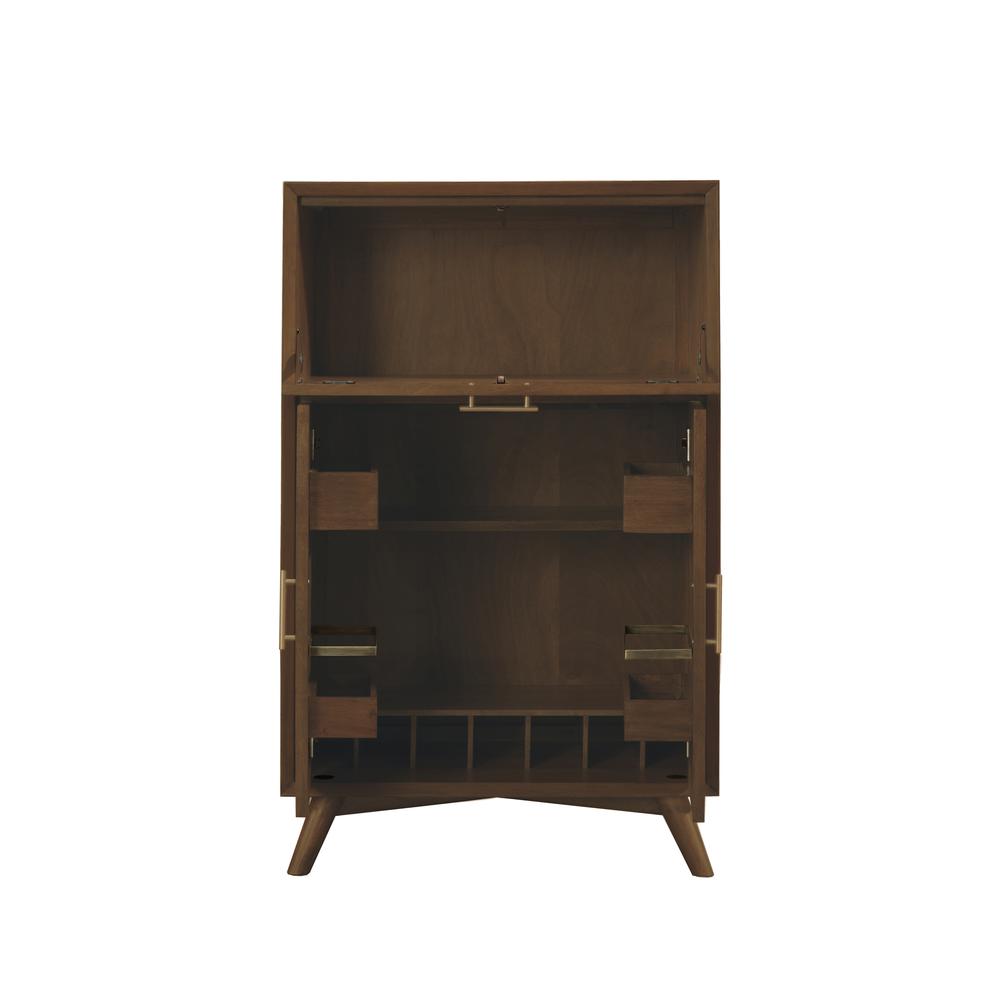 Flynn Large Bar Cabinet w/Drop Down Tray, Walnut