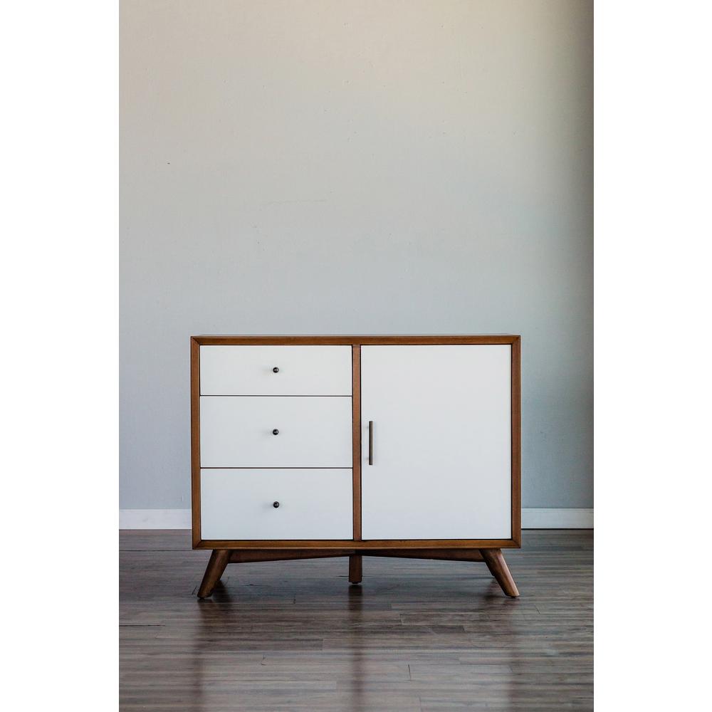 Flynn Accent Cabinet, Acorn/White