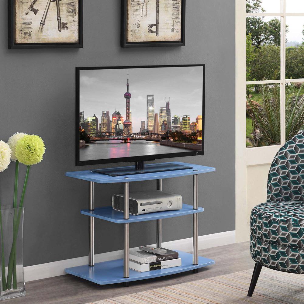 Designs2Go No Tools 3 Tier TV Stand Blue