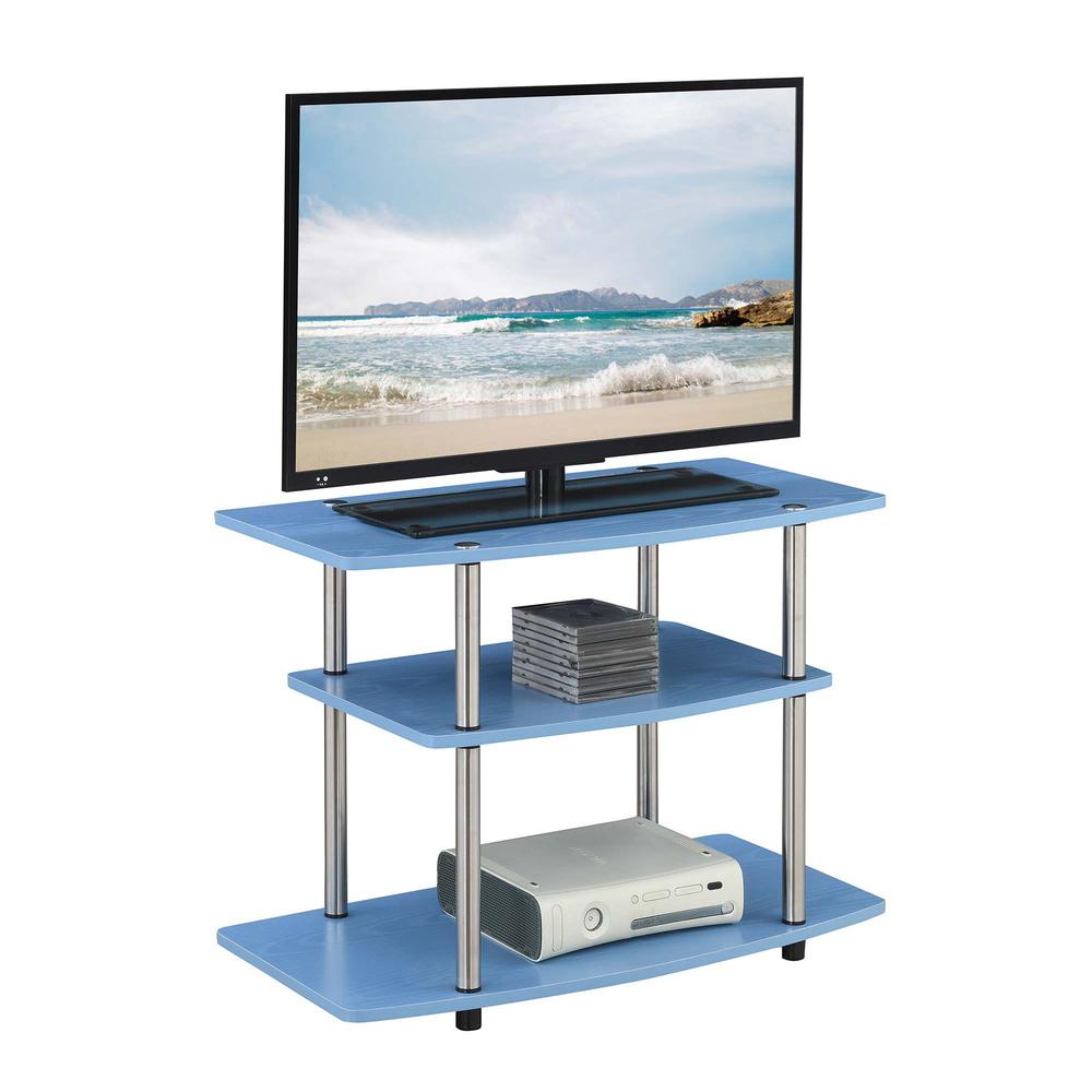 Designs2Go No Tools 3 Tier TV Stand Blue