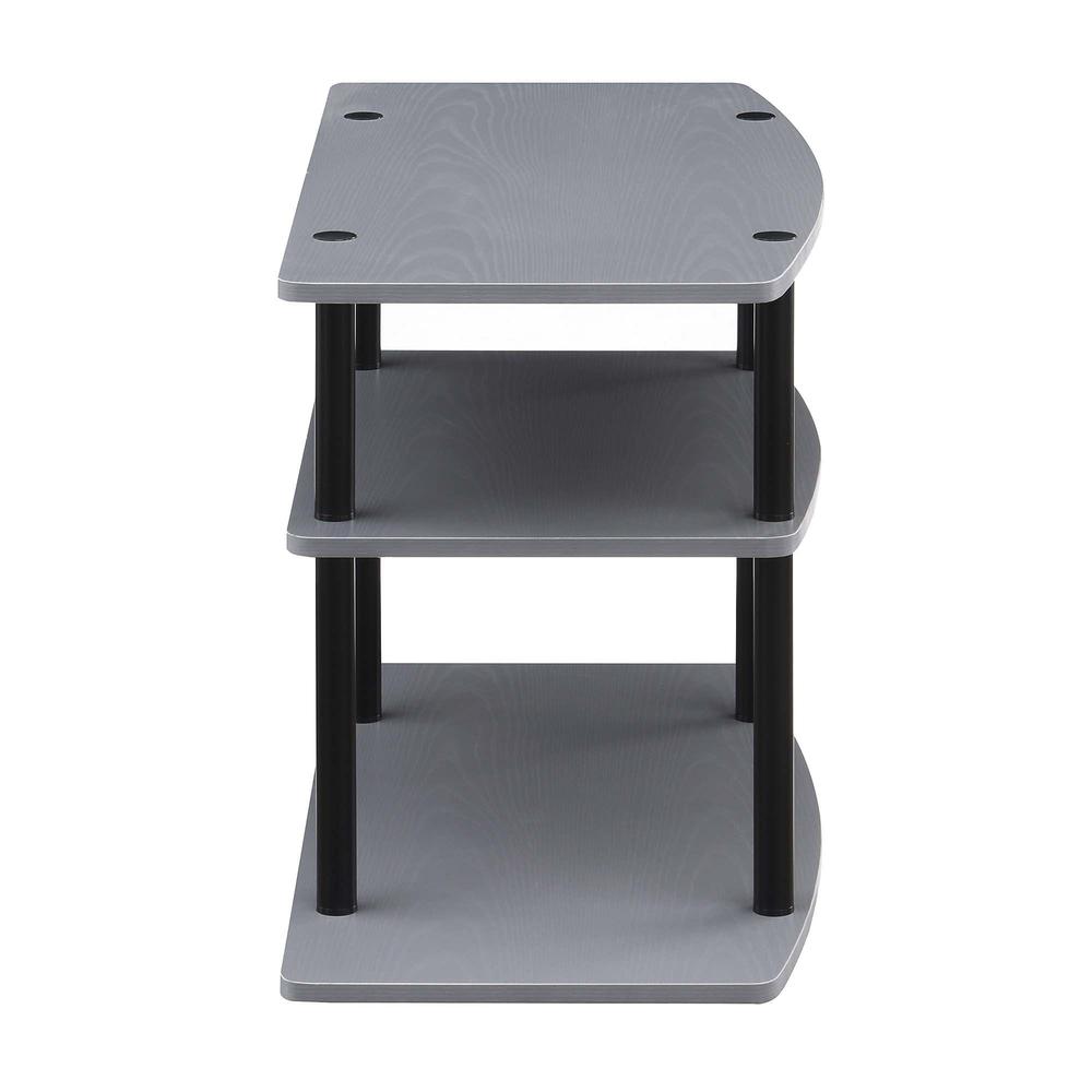 Designs2Go No Tools 3 Tier TV Stand Gray / Black