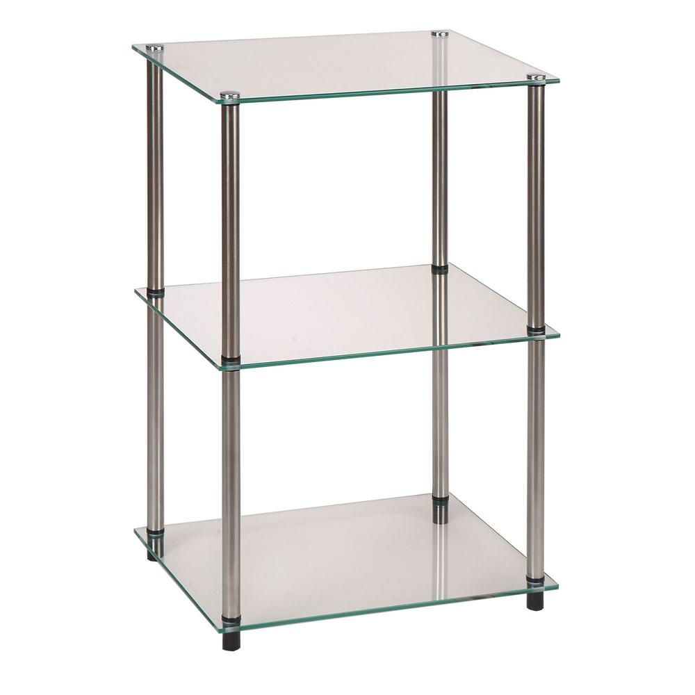 Designs2Go Classic Glass 3 Tier Lamp / End Table