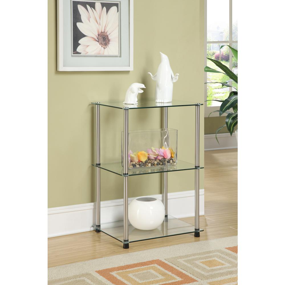 Designs2Go Classic Glass 3 Tier Lamp / End Table