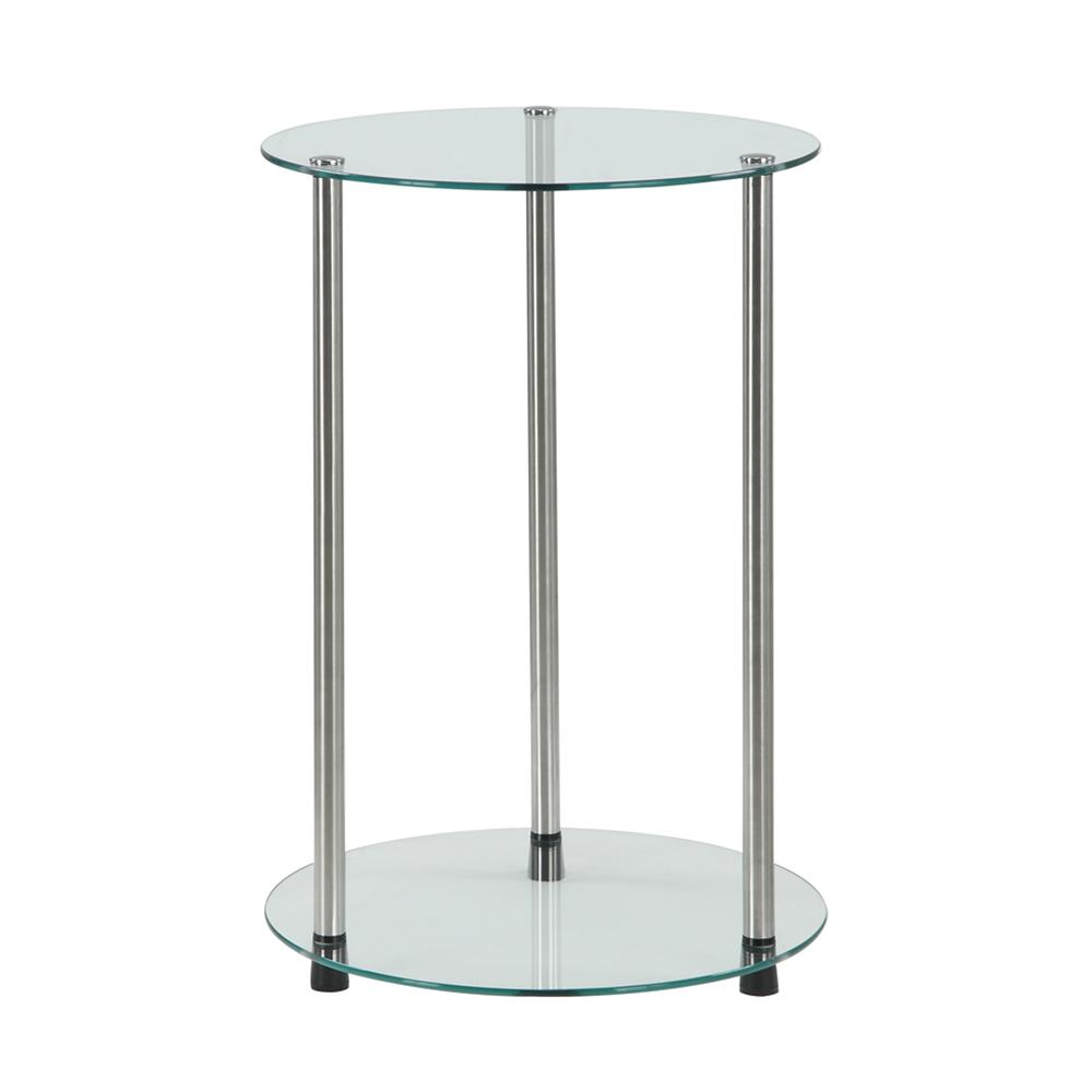 Designs2Go Classic Glass 2 Tier Round End Table