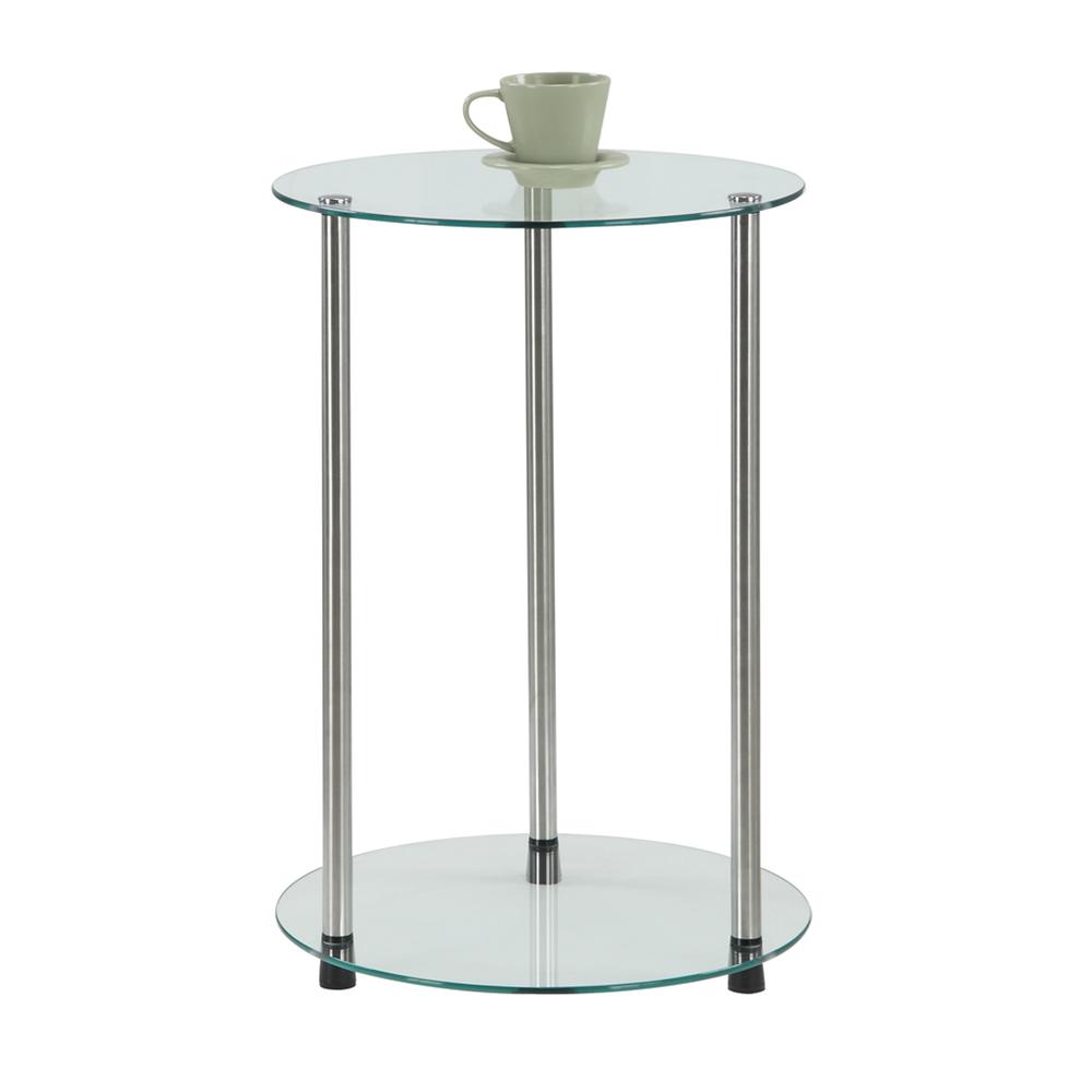 Designs2Go Classic Glass 2 Tier Round End Table