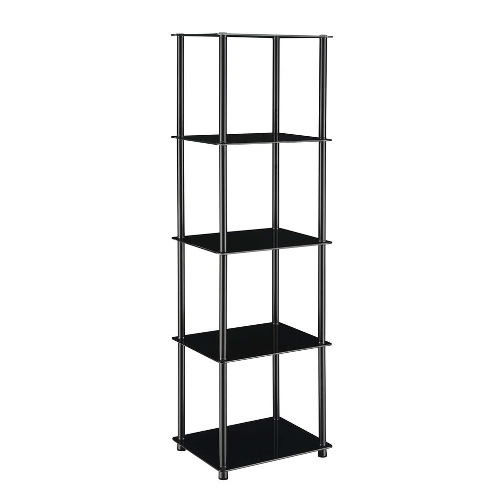 Designs2Go Classic Glass 5 Tier Tower, Black Glass
