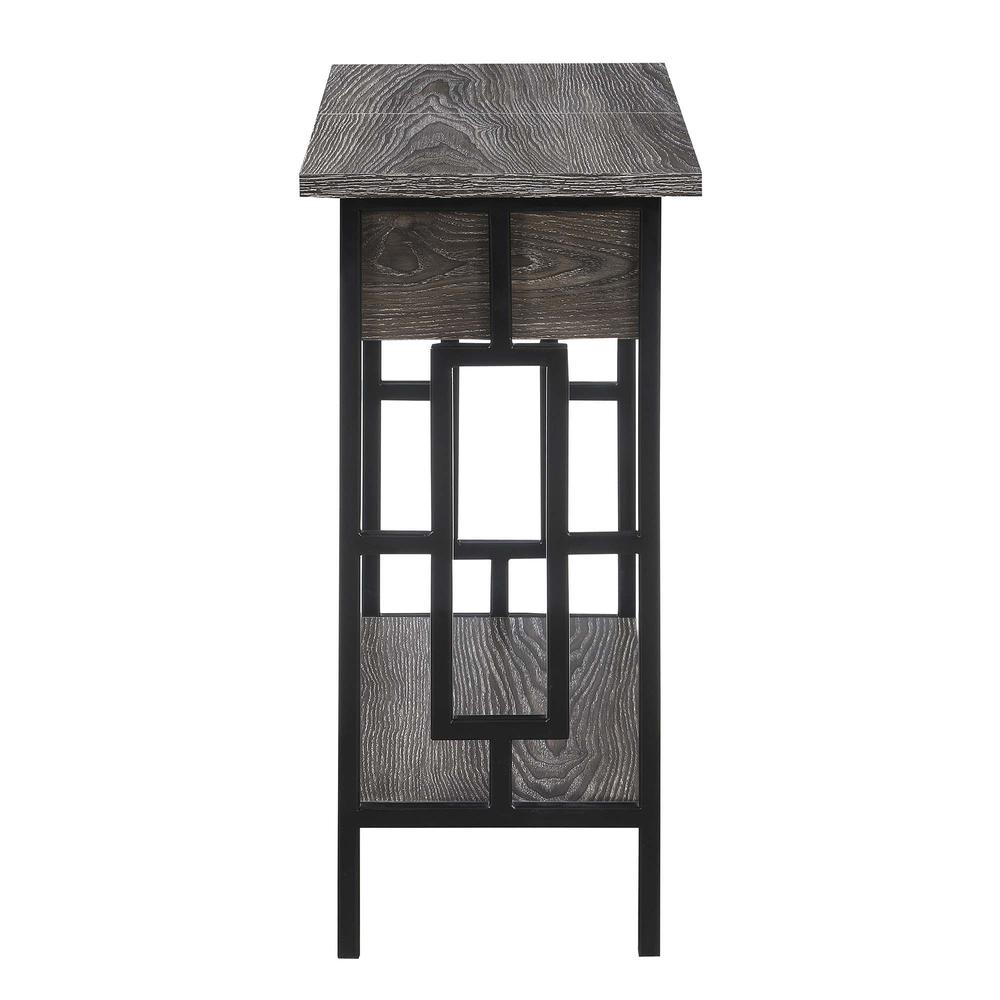 Town Square Flip Top End Table with Charging Station and Shelf