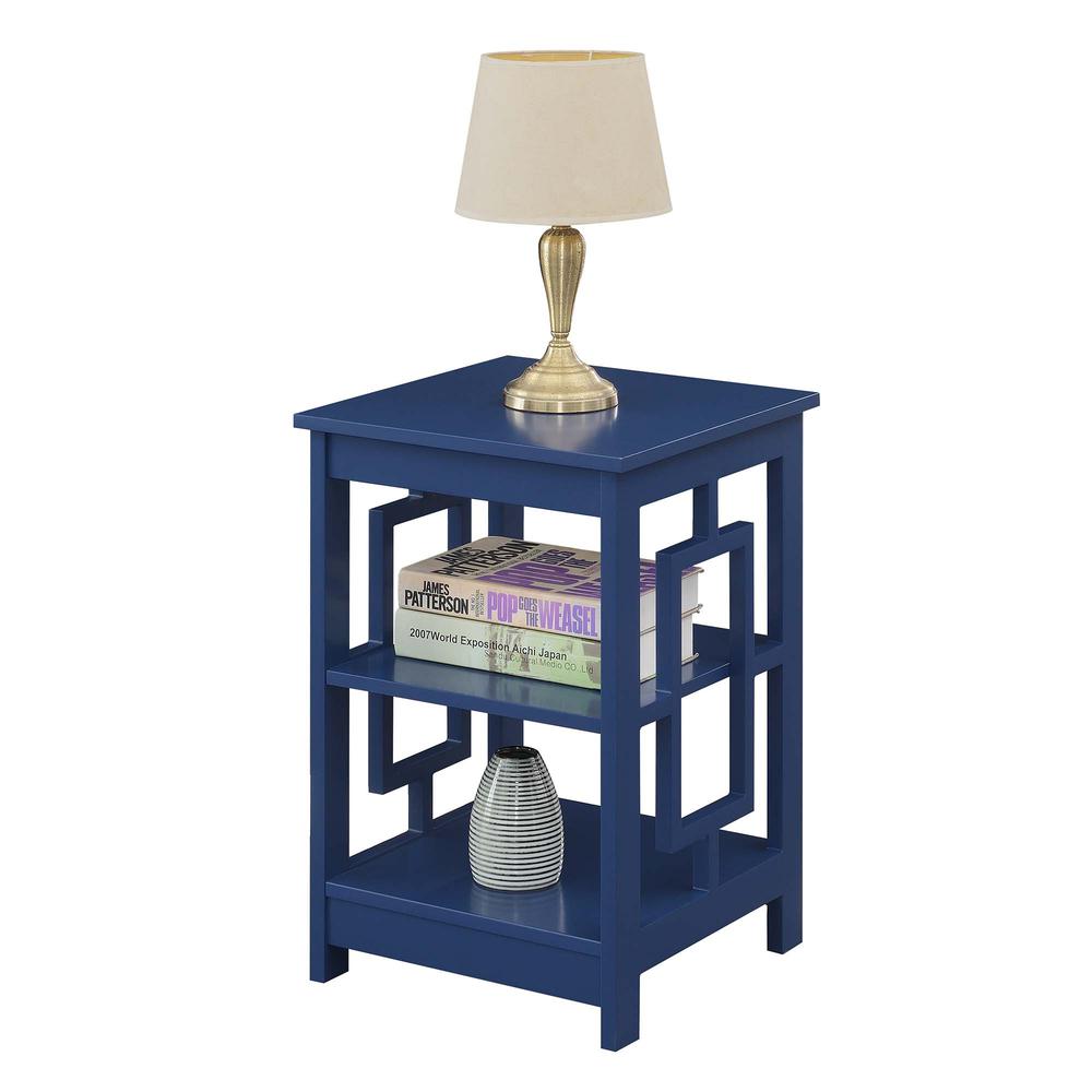 Town Square End Table with Shelves -Cobalt Blue