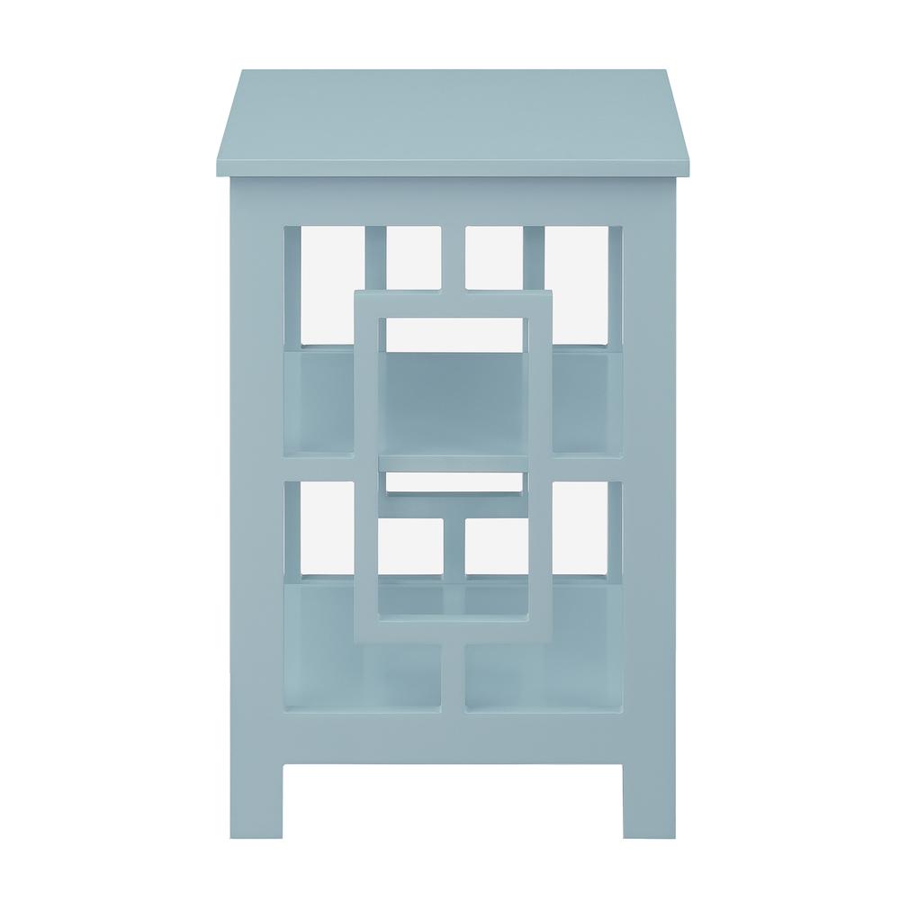 Town Square End Table with Shelves -Sea Foam