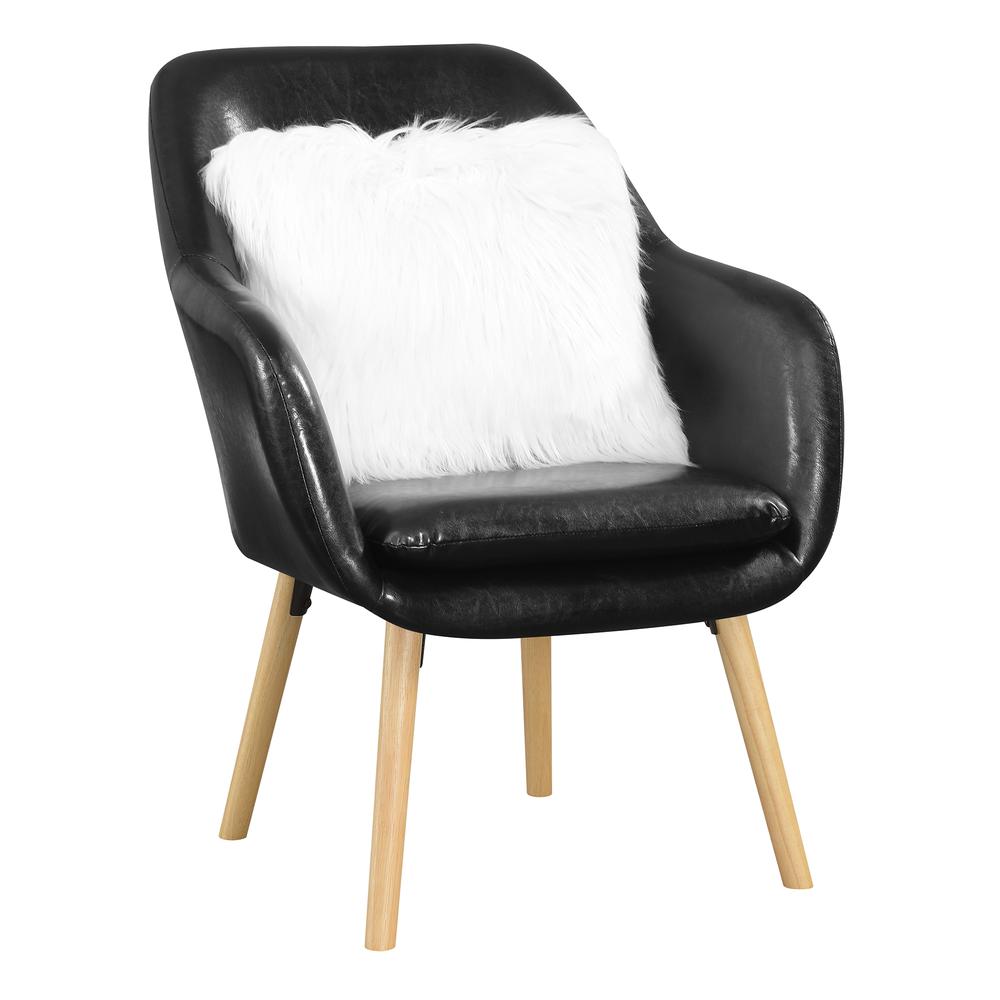 Take a Seat Charlotte Accent Chair, Black Faux Leather