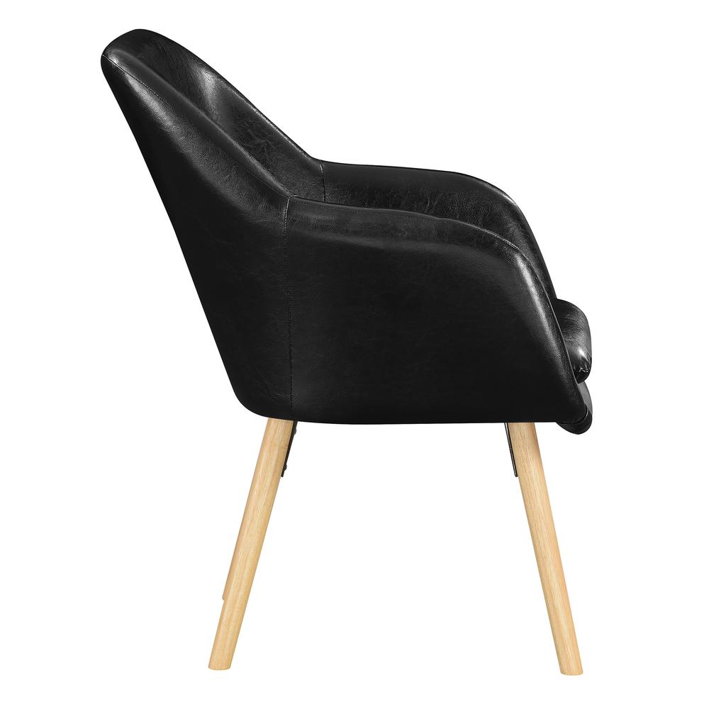Take a Seat Charlotte Accent Chair, Black Faux Leather