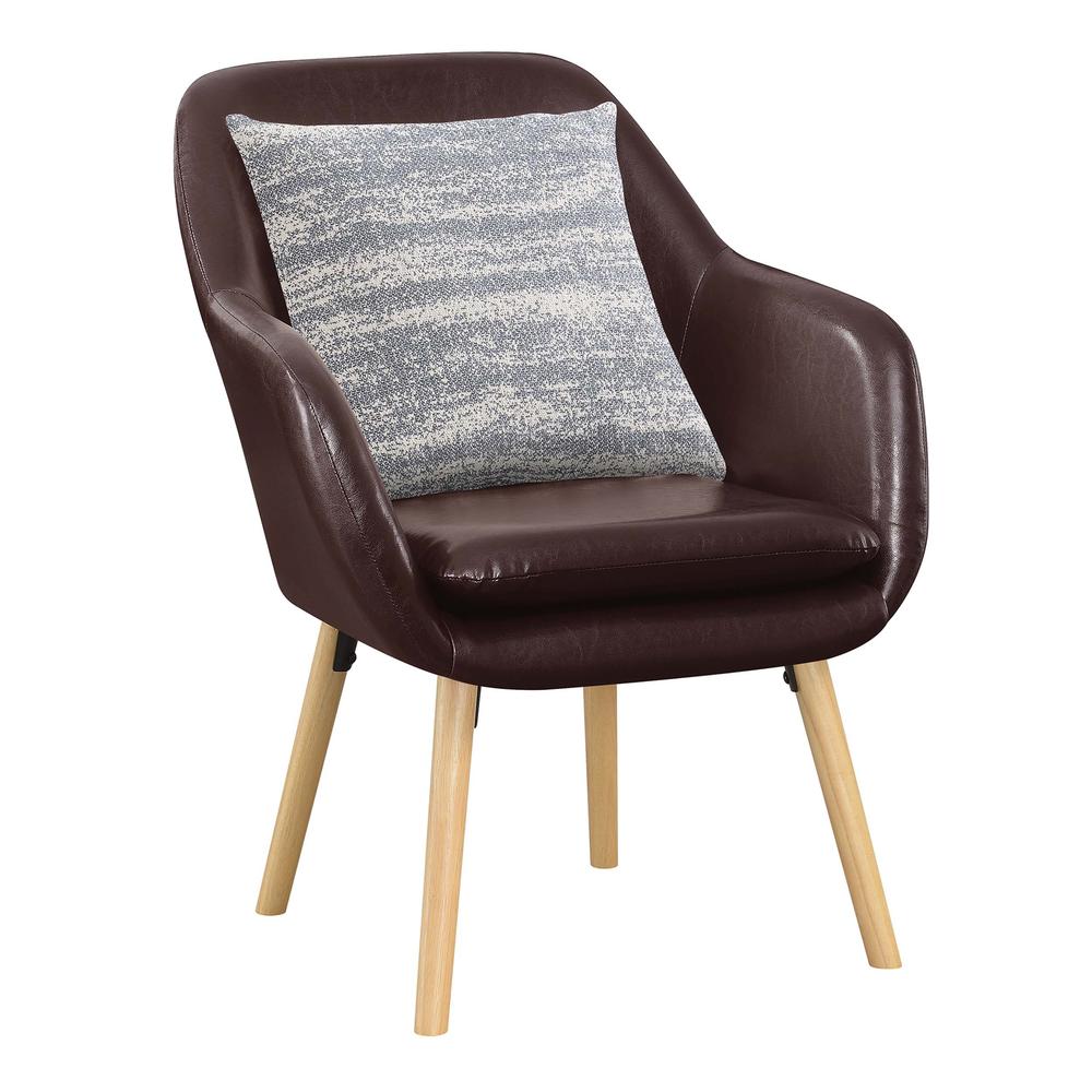 Take a Seat Charlotte Accent Chair, Espresso Faux Leather