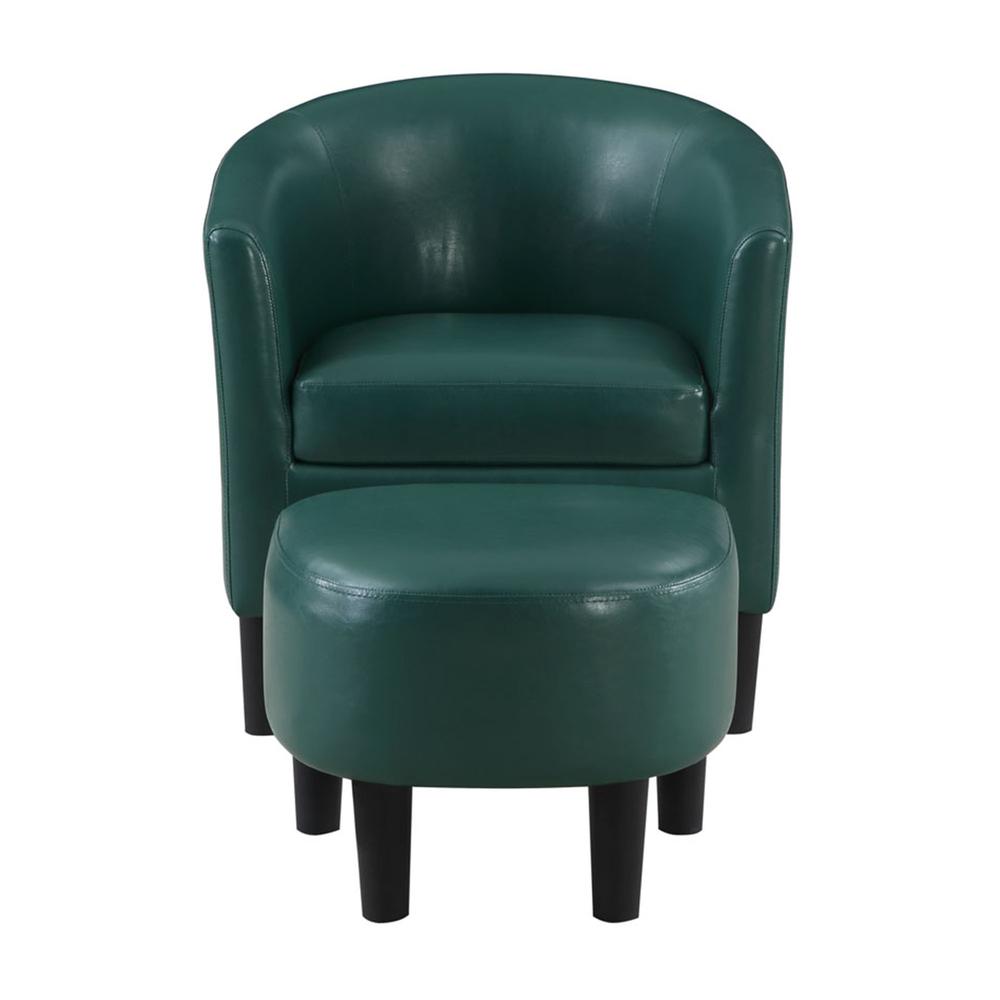 Take a Seat Churchill Accent Chair with Ottoman, Green
