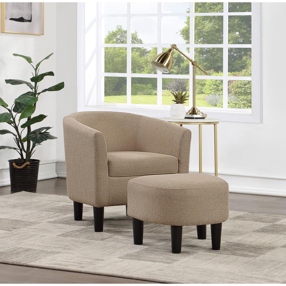 Take a Seat Churchill Accent Chair with Ottoman, Beige