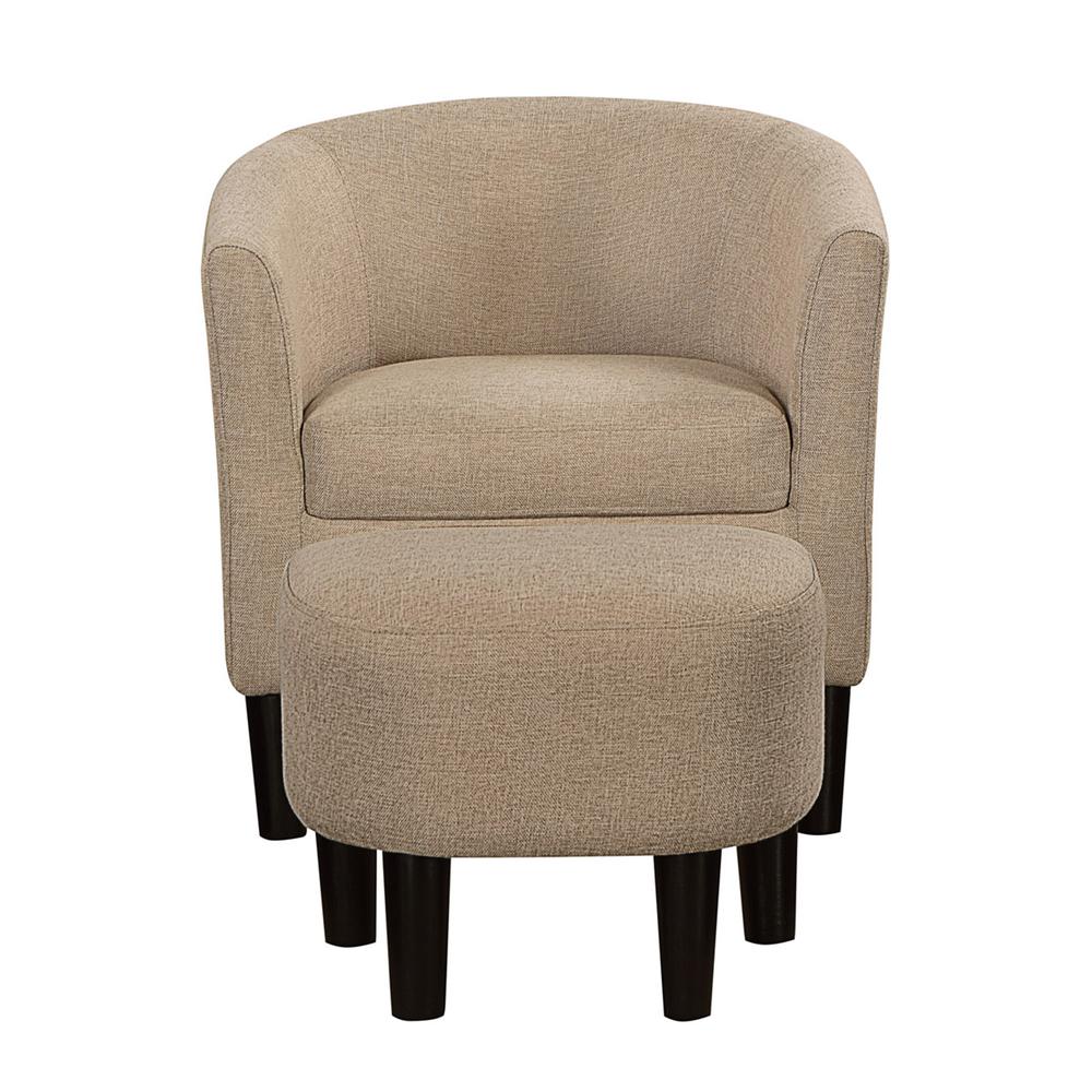 Take a Seat Churchill Accent Chair with Ottoman, Beige