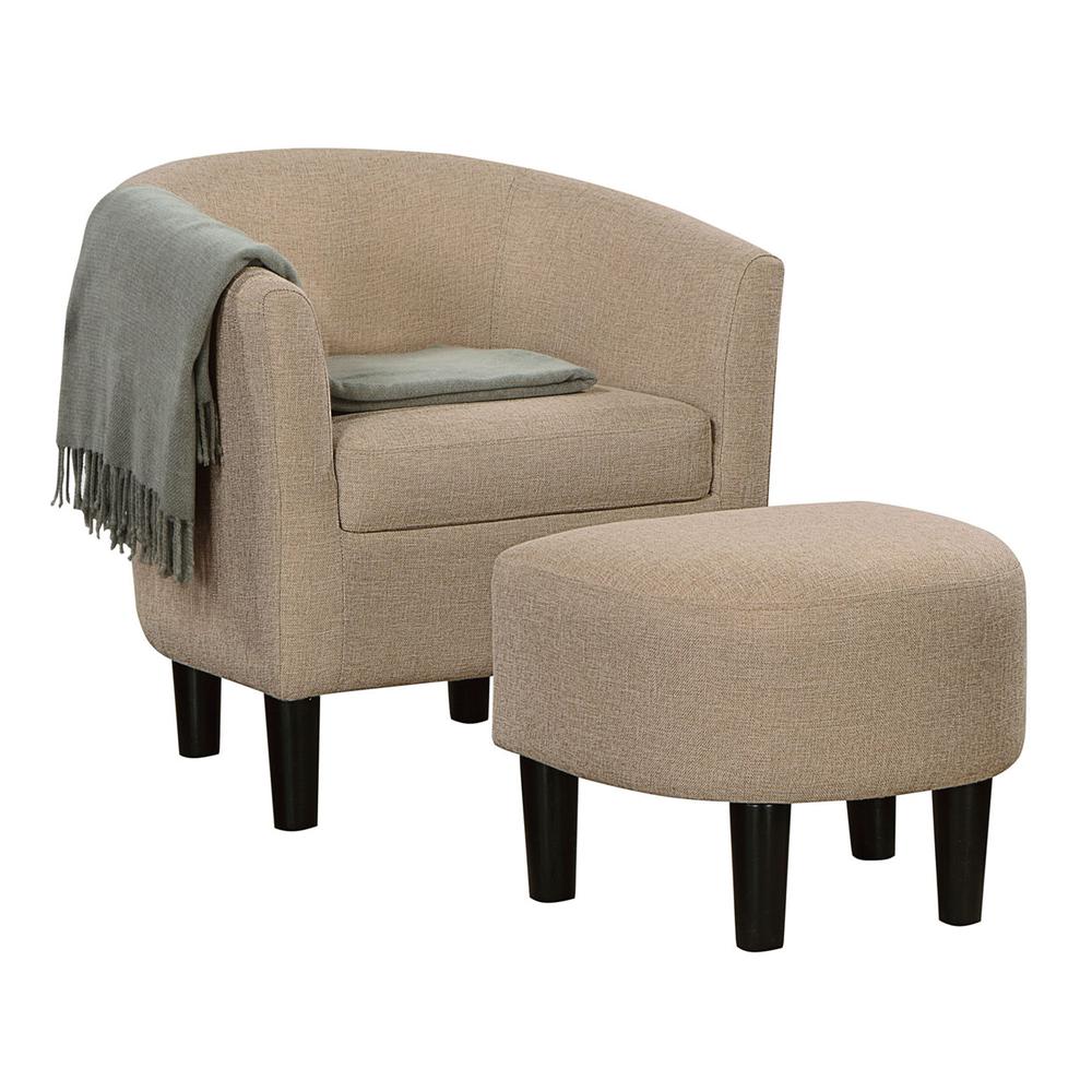 Take a Seat Churchill Accent Chair with Ottoman, Beige