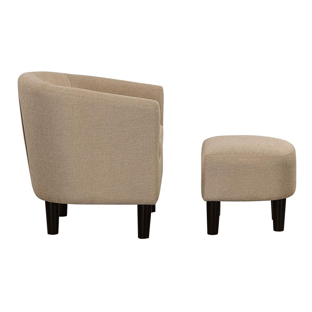 Take a Seat Churchill Accent Chair with Ottoman, Beige