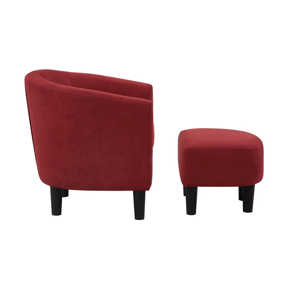 Take a Seat Churchill Accent Chair with Ottoman, Red