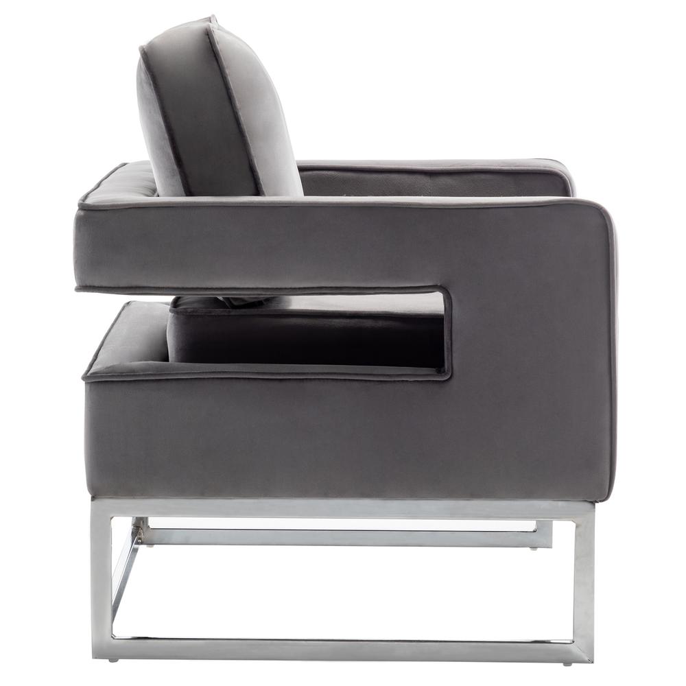 Take a Seat Carrie Velvet Accent Lounge Armchair with Silver Base