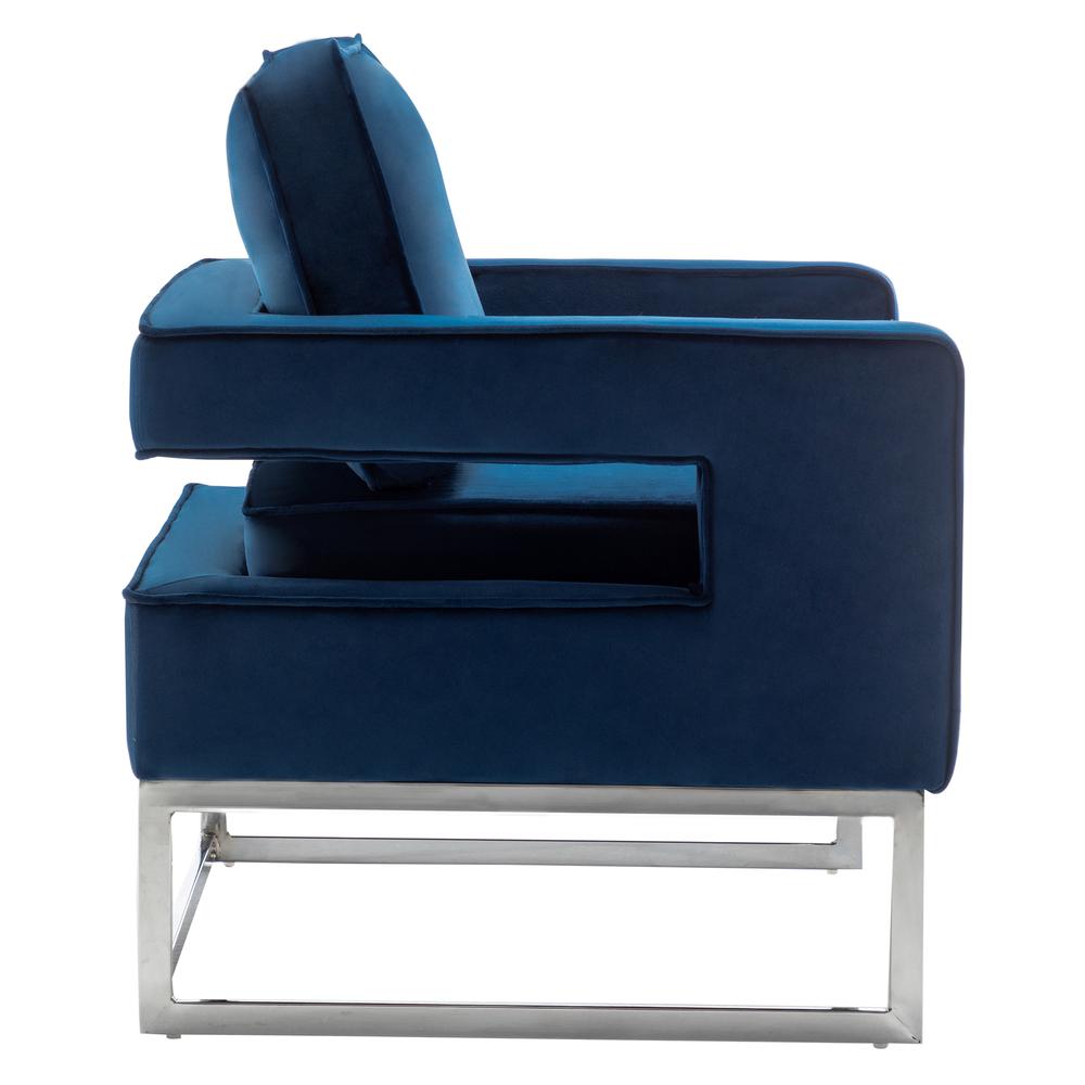 Take a Seat Carrie Velvet Accent Lounge Armchair with Silver Base
