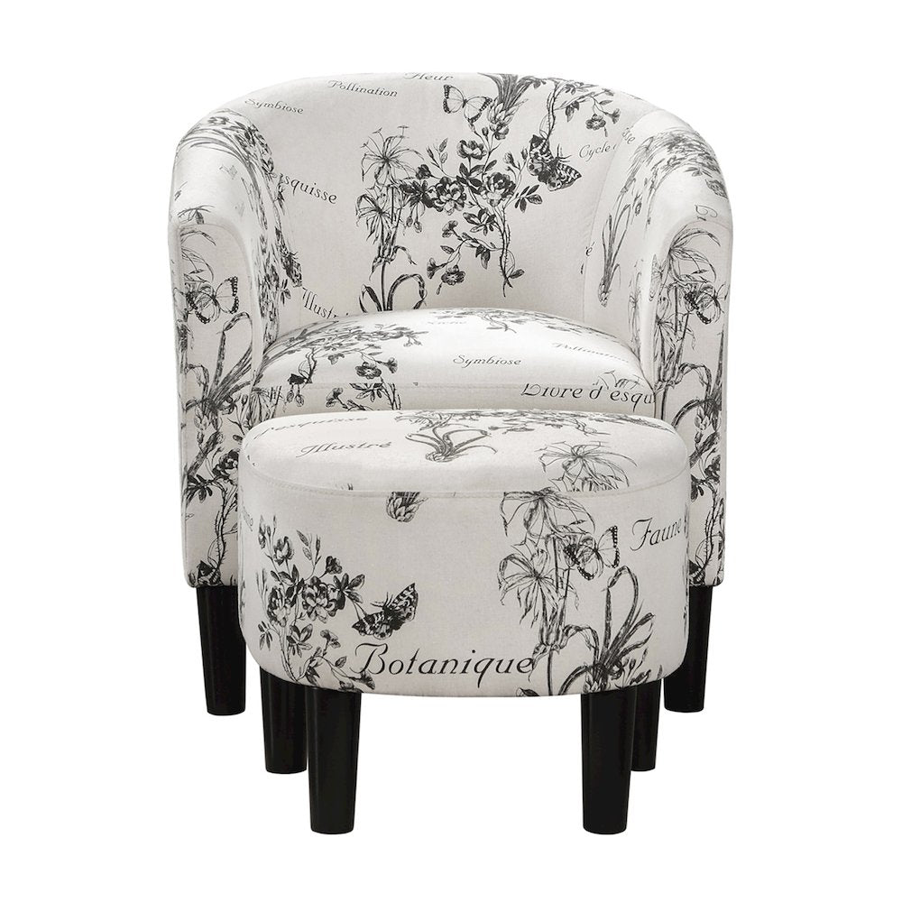 Take a Seat Churchill Accent Chair with Ottoman