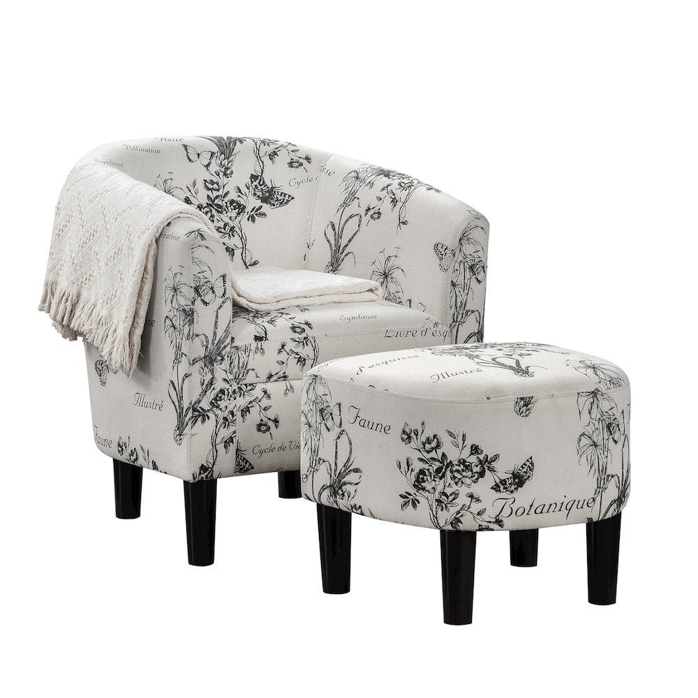 Take a Seat Churchill Accent Chair with Ottoman