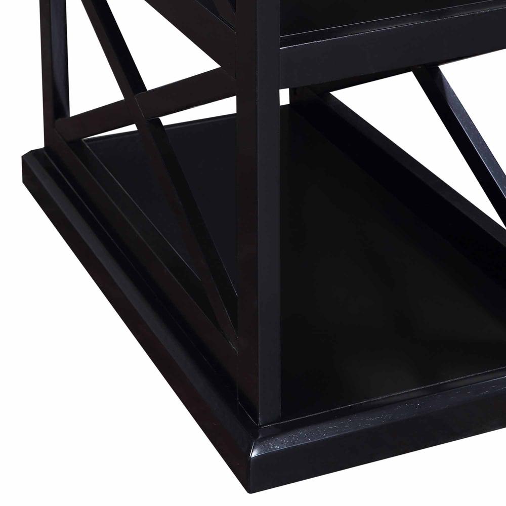 Coventry Chairside End Table with Shelves Black