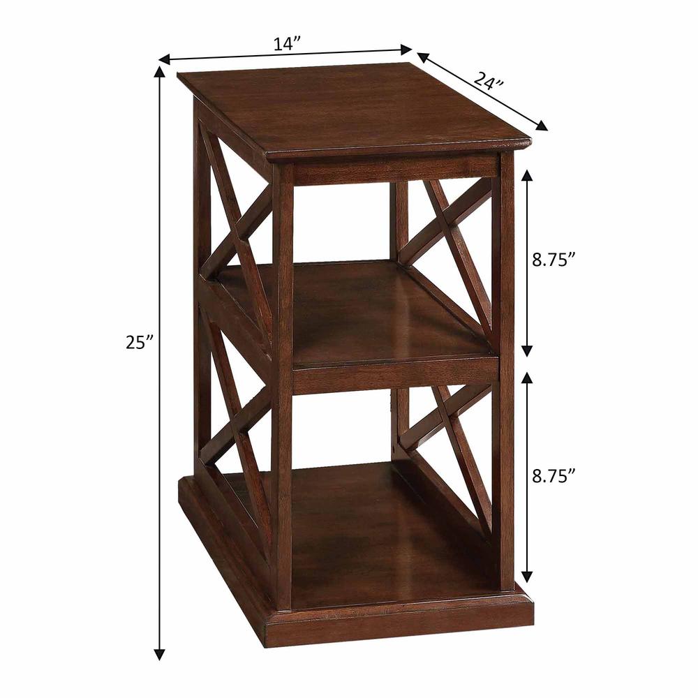 Coventry Chairside End Table with Shelves Espresso