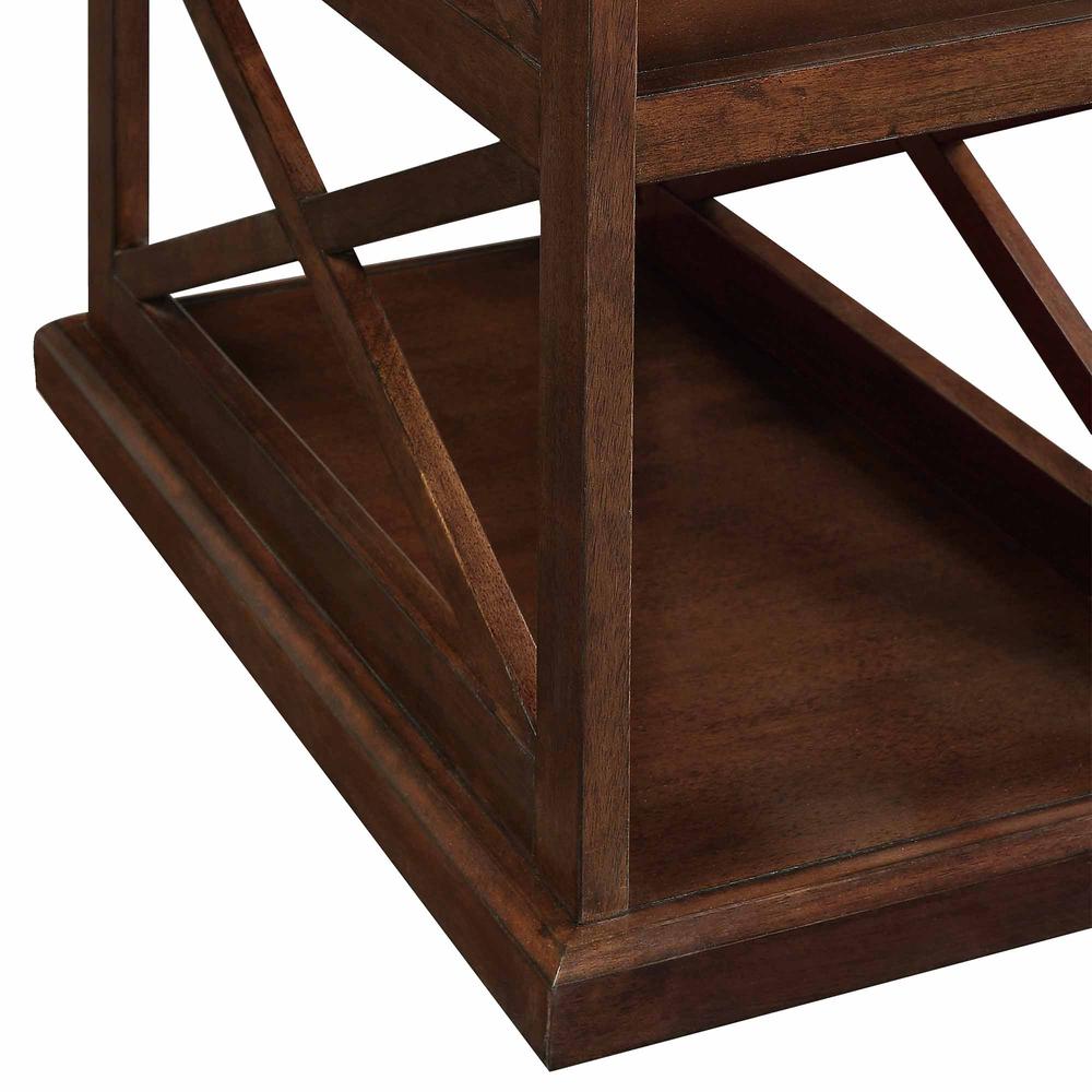 Coventry Chairside End Table with Shelves Espresso