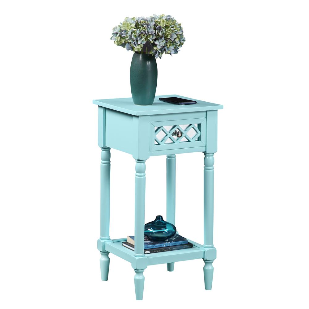 French Country Khloe Deluxe- 1 Drawer Accent Table with Shelf