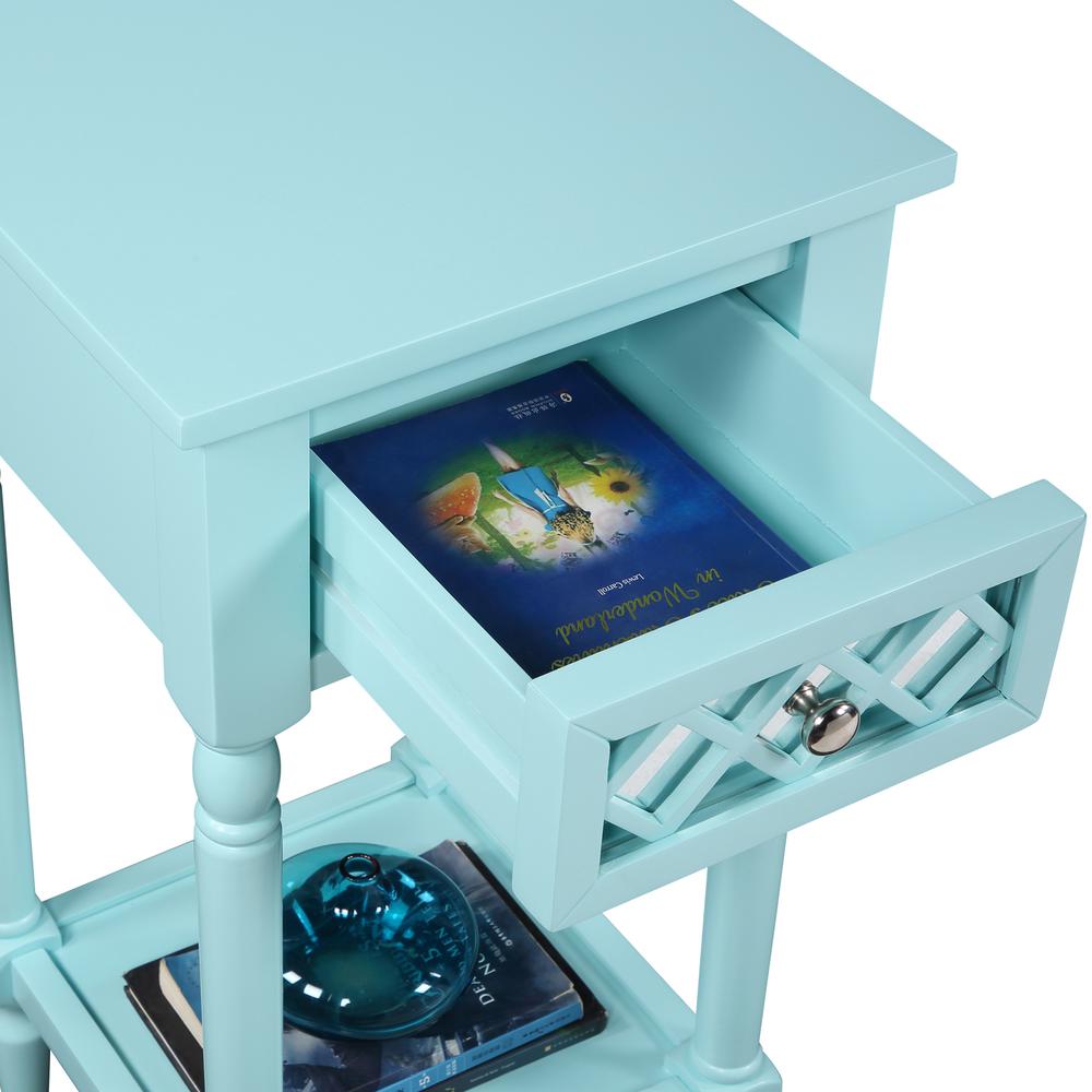 French Country Khloe Deluxe- 1 Drawer Accent Table with Shelf