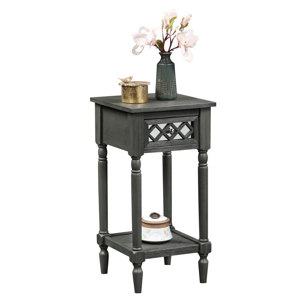 French Country Khloe Deluxe 1 Drawer Accent Table with Shelf