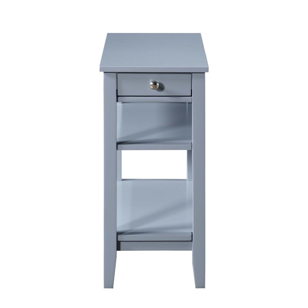 American Heritage 1 Drawer Chairside End Table with Shelves Gray