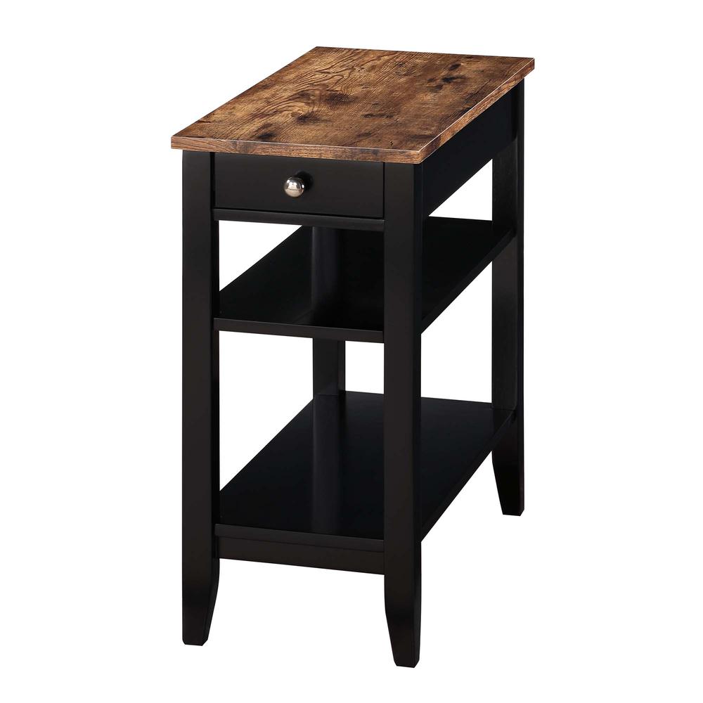 American Heritage 1 Drawer Chairside End Table, with Shelves