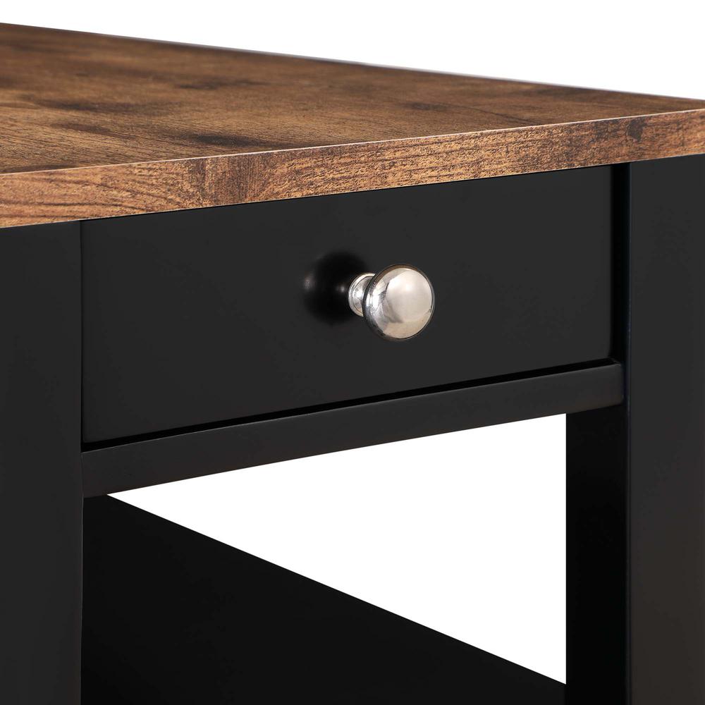 American Heritage 1 Drawer Chairside End Table, with Shelves