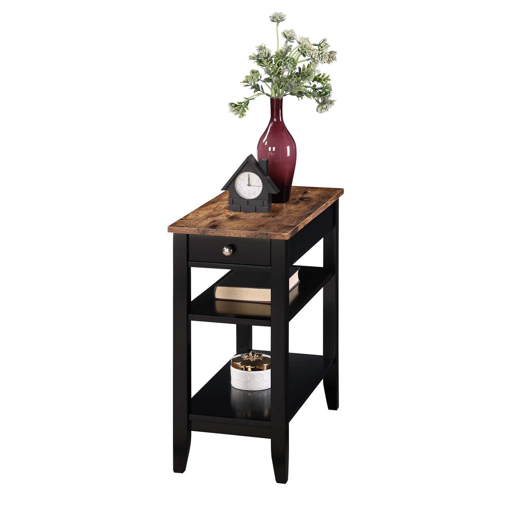 American Heritage 1 Drawer Chairside End Table, with Shelves
